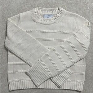 LA LIGNE Jill Sweater Ivory Winter White Medium 100% Cotton